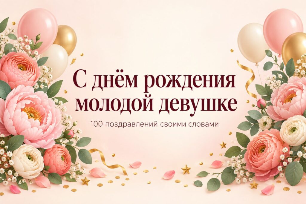 С днём рождения молодой девушке: 100 поздравлений своими словами