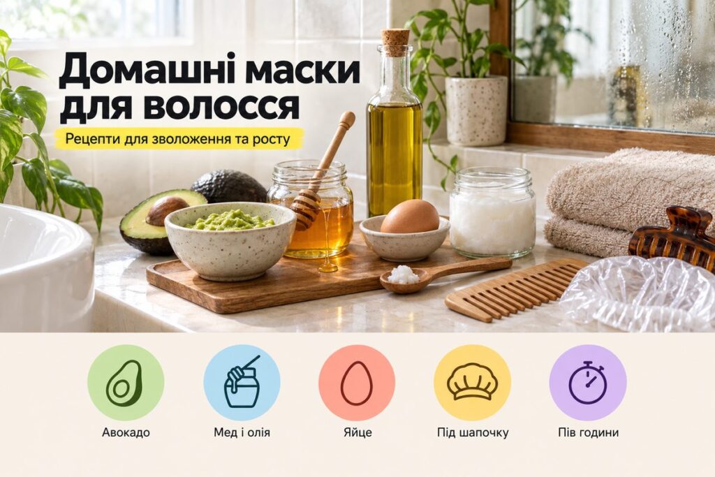 Домашні маски для волосся: рецепти для зволоження та росту - обкладинка статті kiev-city.com.ua