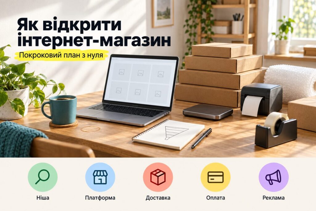 Як відкрити інтернет-магазин з нуля: покроковий план - обкладинка статті kiev-city.com.ua