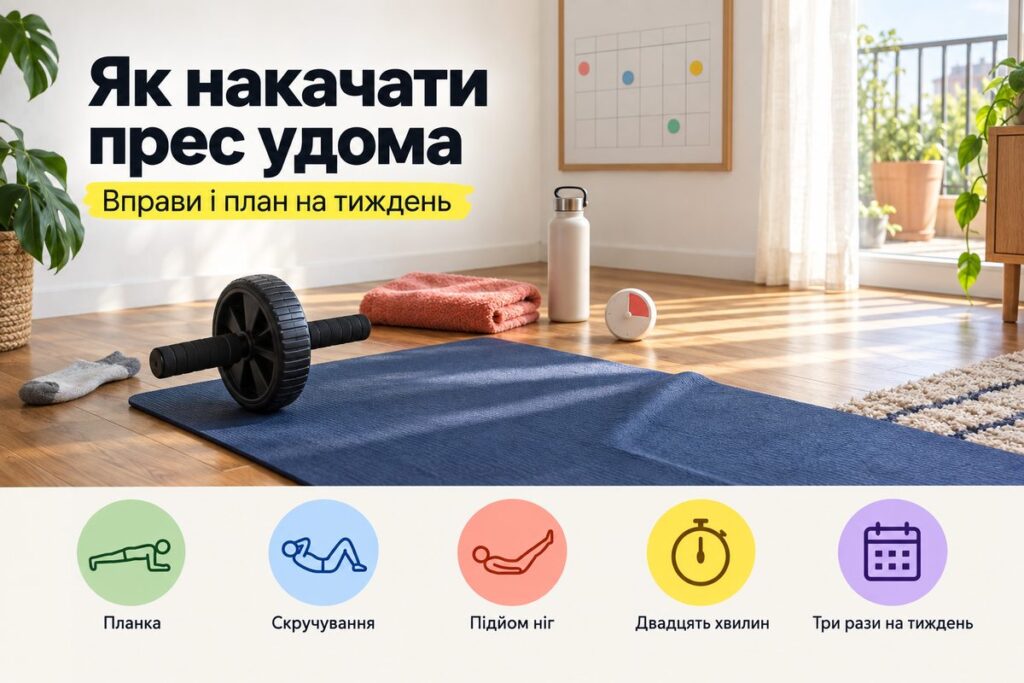 Як накачати прес удома: 5 вправ і план на тиждень - обкладинка статті kiev-city.com.ua