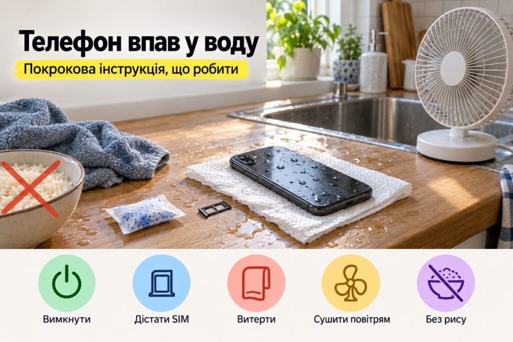 Що робити, якщо телефон впав у воду: покрокова інструкція - обкладинка статті kiev-city.com.ua