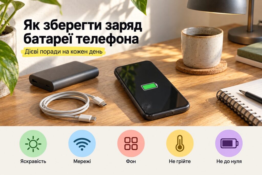 Як зберегти заряд батареї телефона: дієві поради - обкладинка статті kiev-city.com.ua