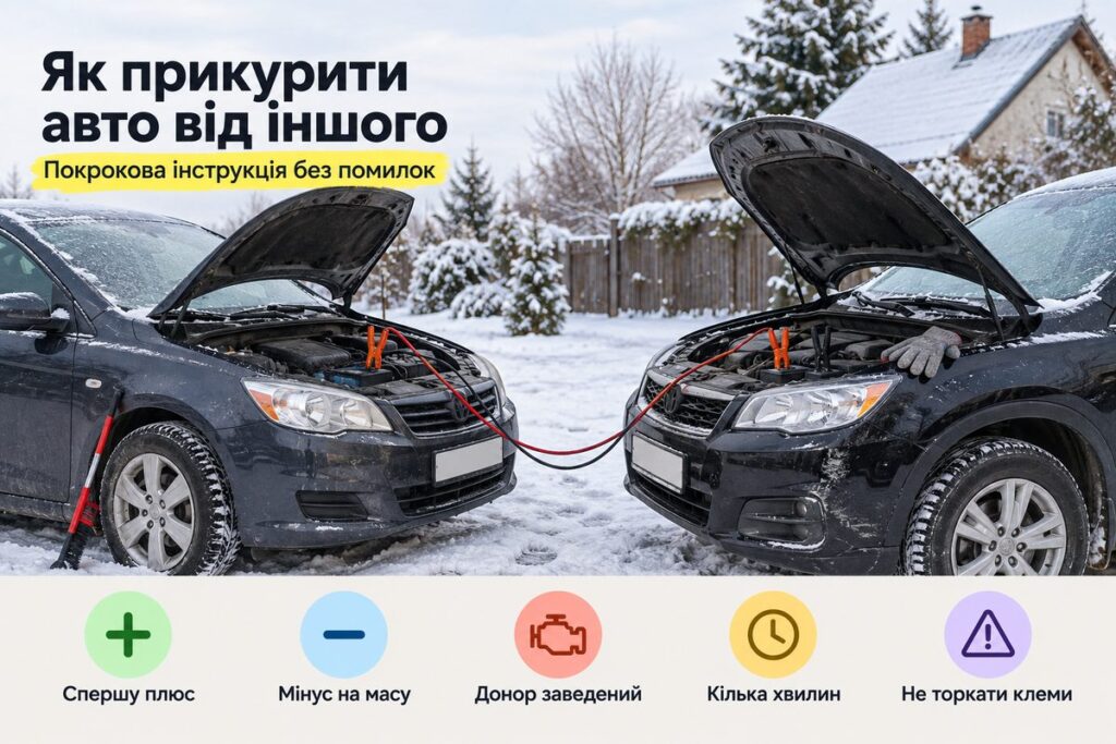 Як прикурити авто від іншого: покрокова інструкція - обкладинка статті kiev-city.com.ua