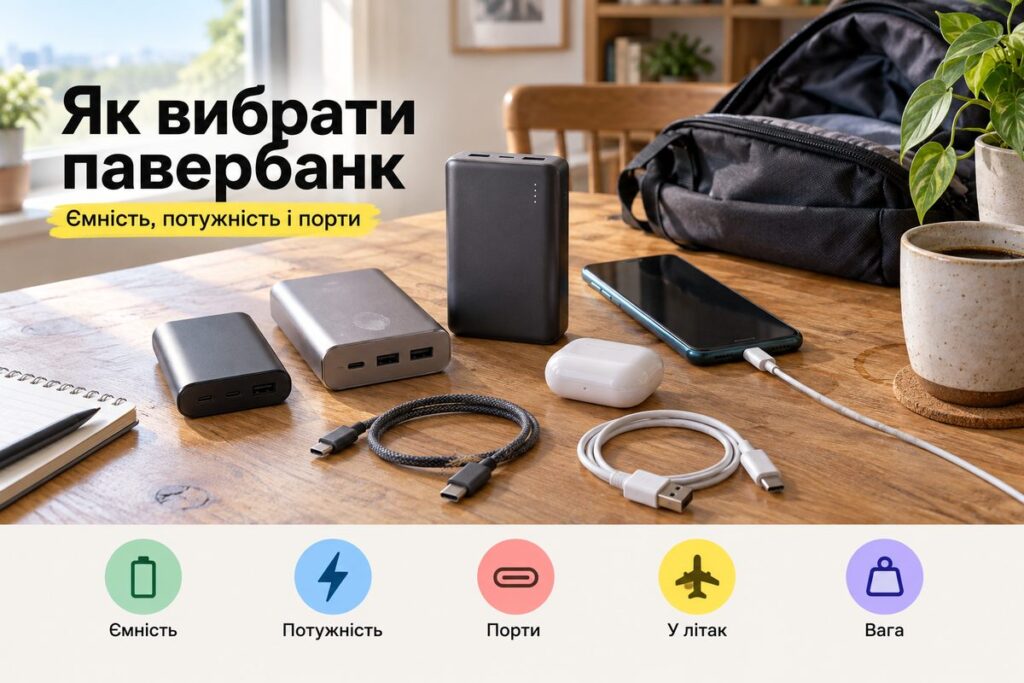 Як вибрати павербанк: ємність, потужність і порти - обкладинка статті kiev-city.com.ua