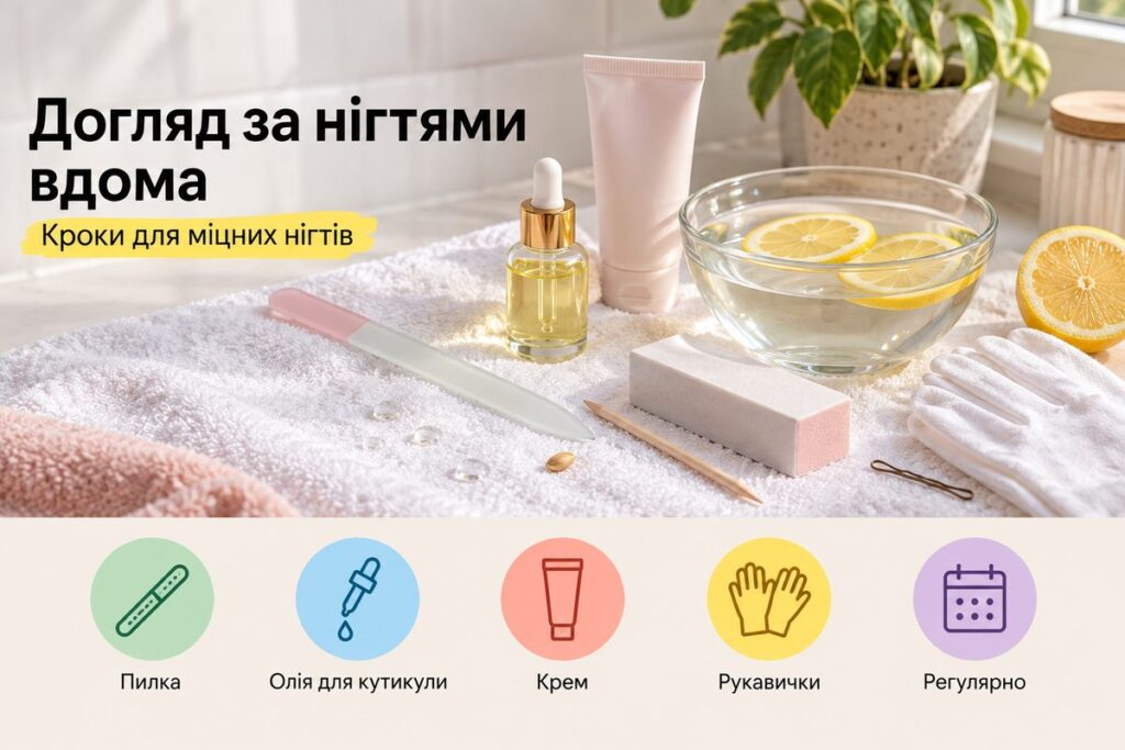 Догляд за нігтями вдома: 5 кроків для міцних нігтів - обкладинка статті kiev-city.com.ua