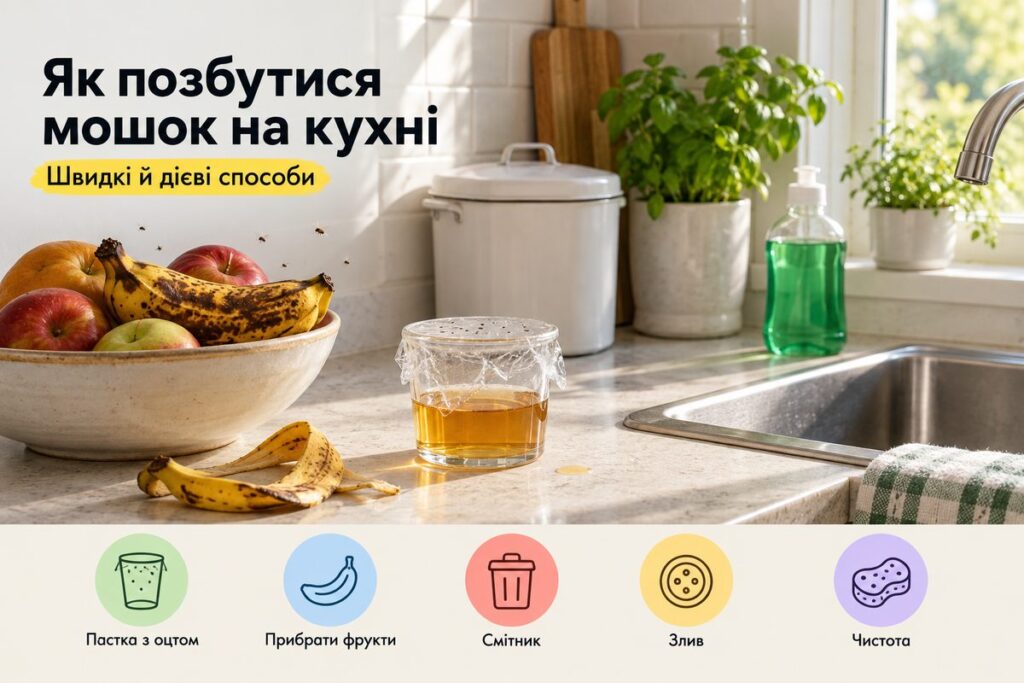 Як позбутися мошок на кухні: швидкі й дієві способи - обкладинка статті kiev-city.com.ua