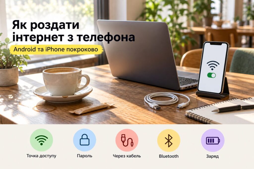 Як роздати інтернет з телефона: Android та iPhone - обкладинка статті kiev-city.com.ua