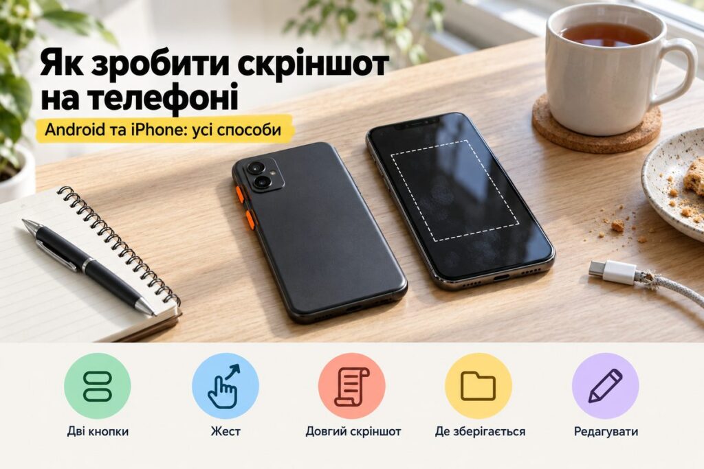 Як зробити скріншот на телефоні: Android та iPhone - обкладинка статті kiev-city.com.ua
