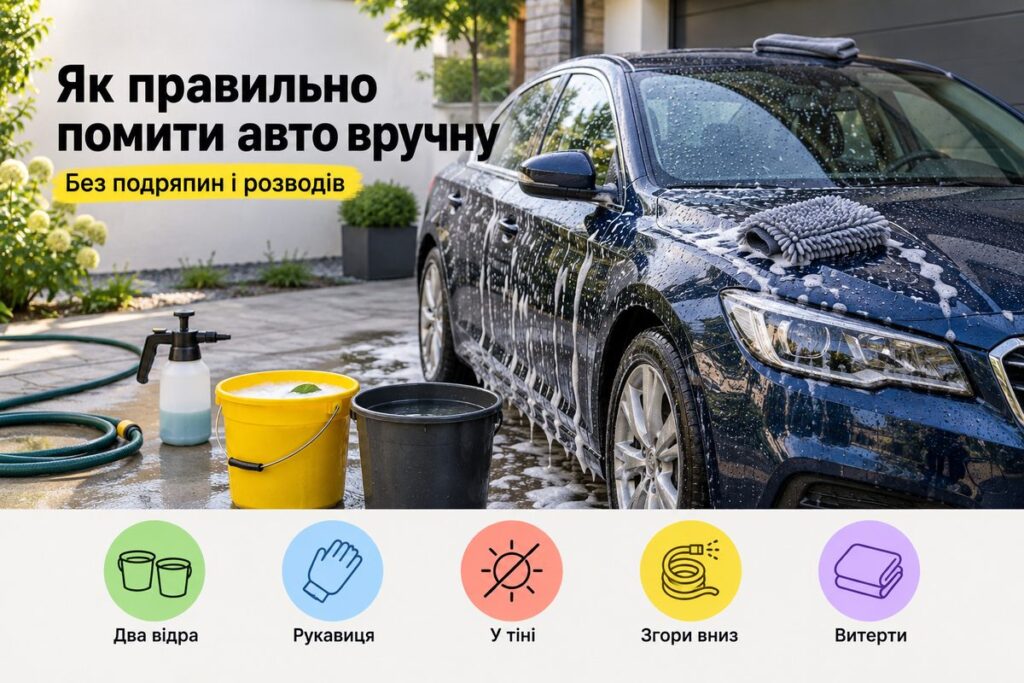 Як правильно помити авто вручну: без подряпин і розводів - обкладинка статті kiev-city.com.ua