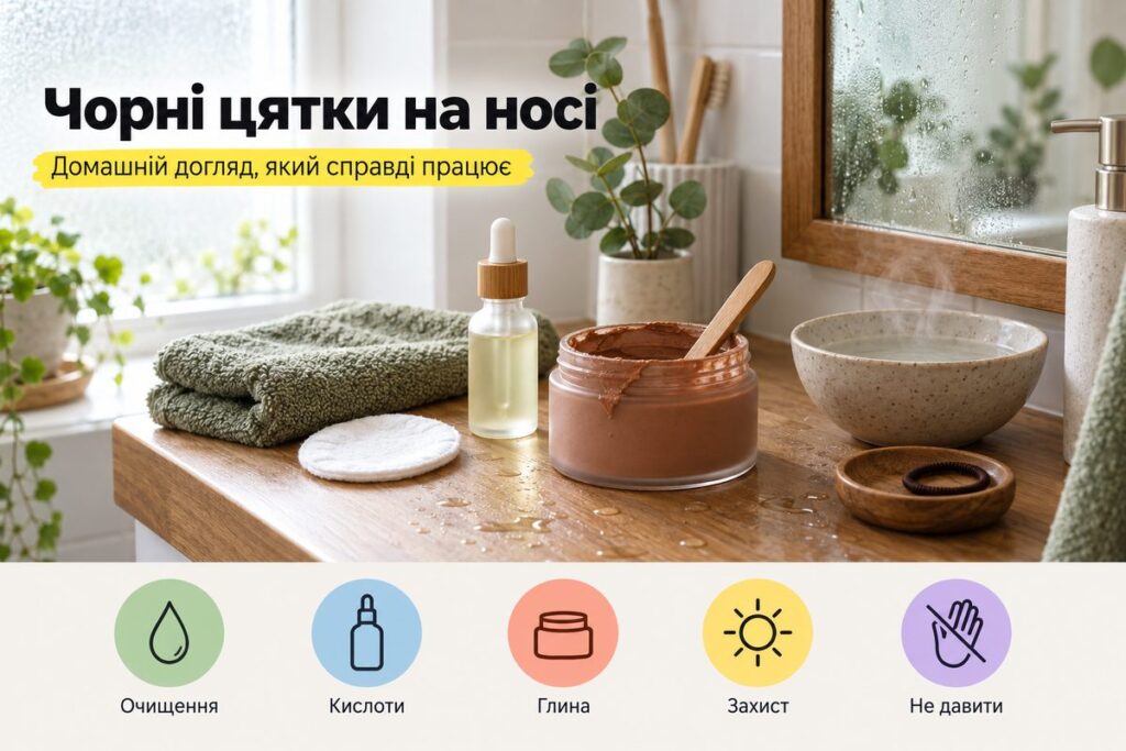 Як позбутися чорних цяток на носі: домашній догляд Як позбутися чорних цяток на носі: домашній догляд - обкладинка статті kiev-city.com.ua