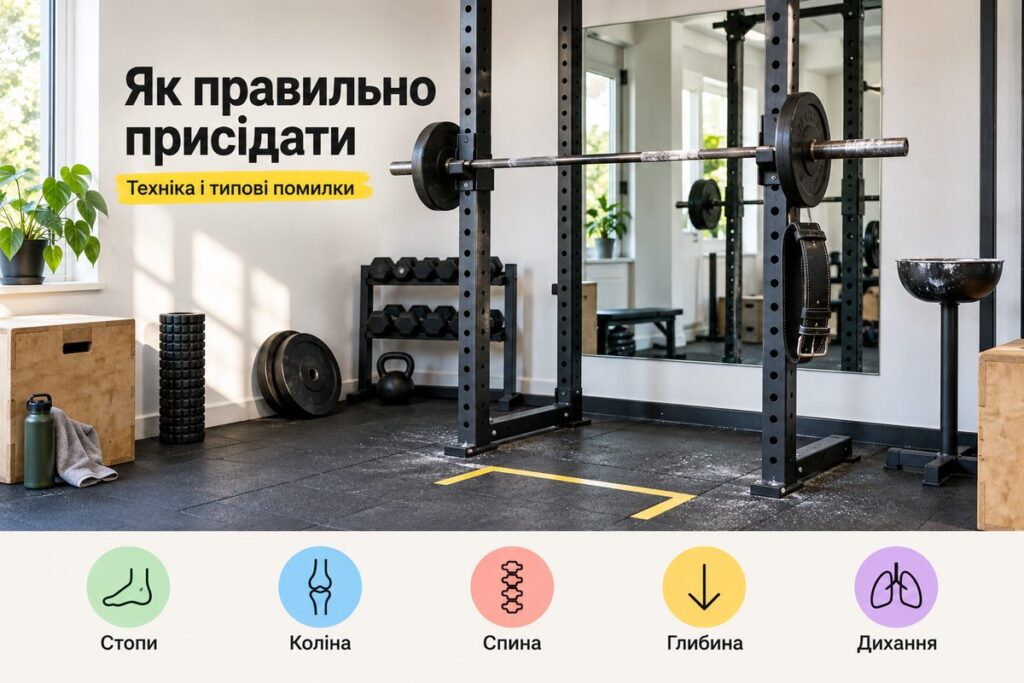 Як правильно присідати: техніка й типові помилки - обкладинка статті kiev-city.com.ua