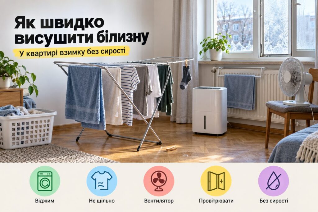 Як швидко висушити білизну в квартирі взимку - обкладинка статті kiev-city.com.ua
