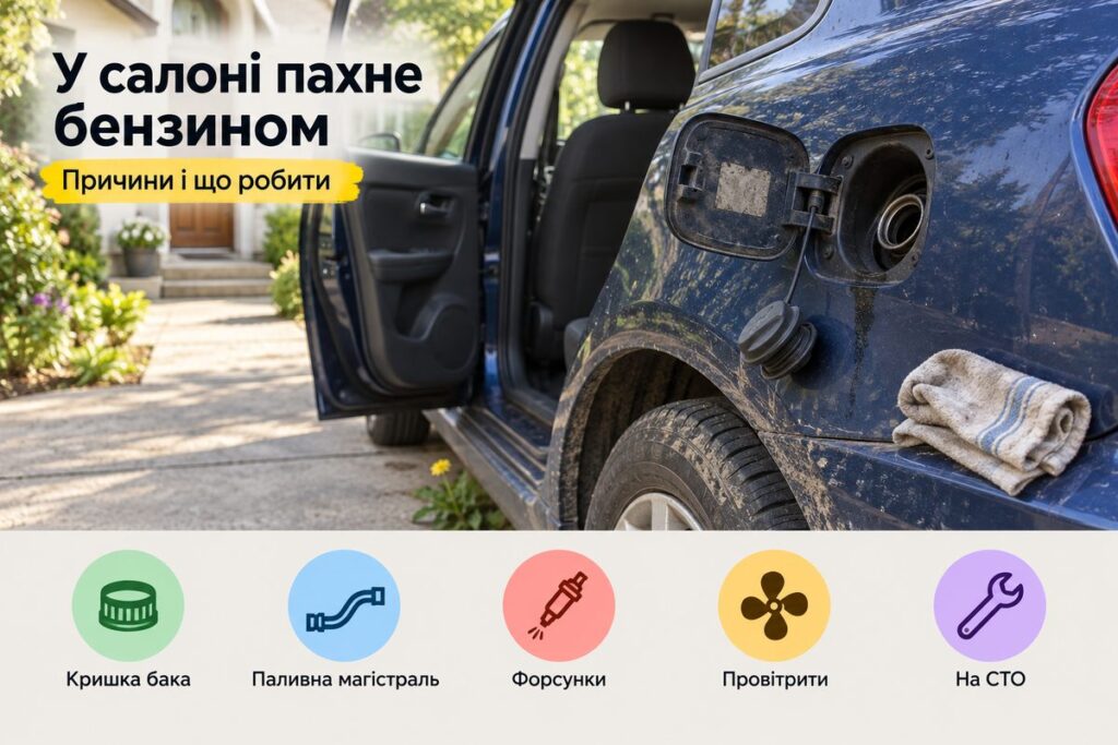 Чому в салоні авто пахне бензином: причини і що робити - обкладинка статті kiev-city.com.ua