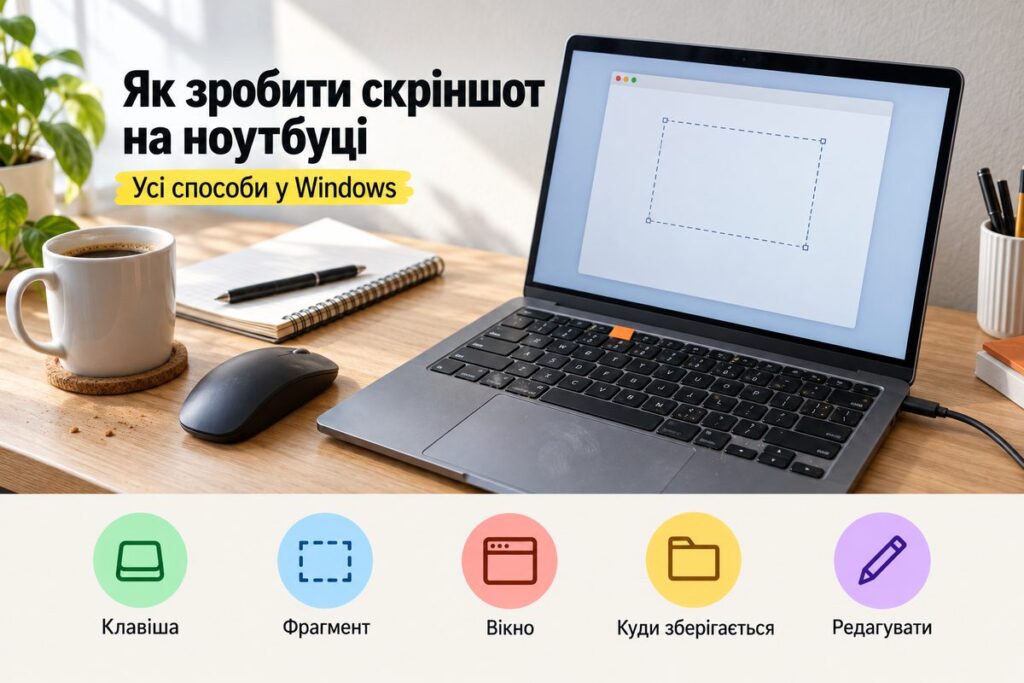 Як зробити скріншот на ноутбуці: усі способи Windows Як зробити скріншот на ноутбуці: усі способи Windows - обкладинка статті kiev-city.com.ua