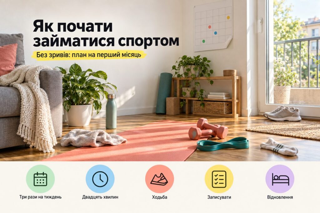 Як почати займатися спортом без зривів - обкладинка статті kiev-city.com.ua