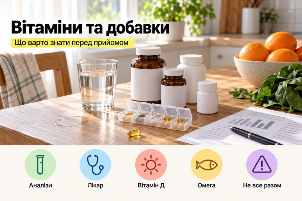 Вітаміни та добавки: що варто знати перед прийомом - обкладинка статті kiev-city.com.ua