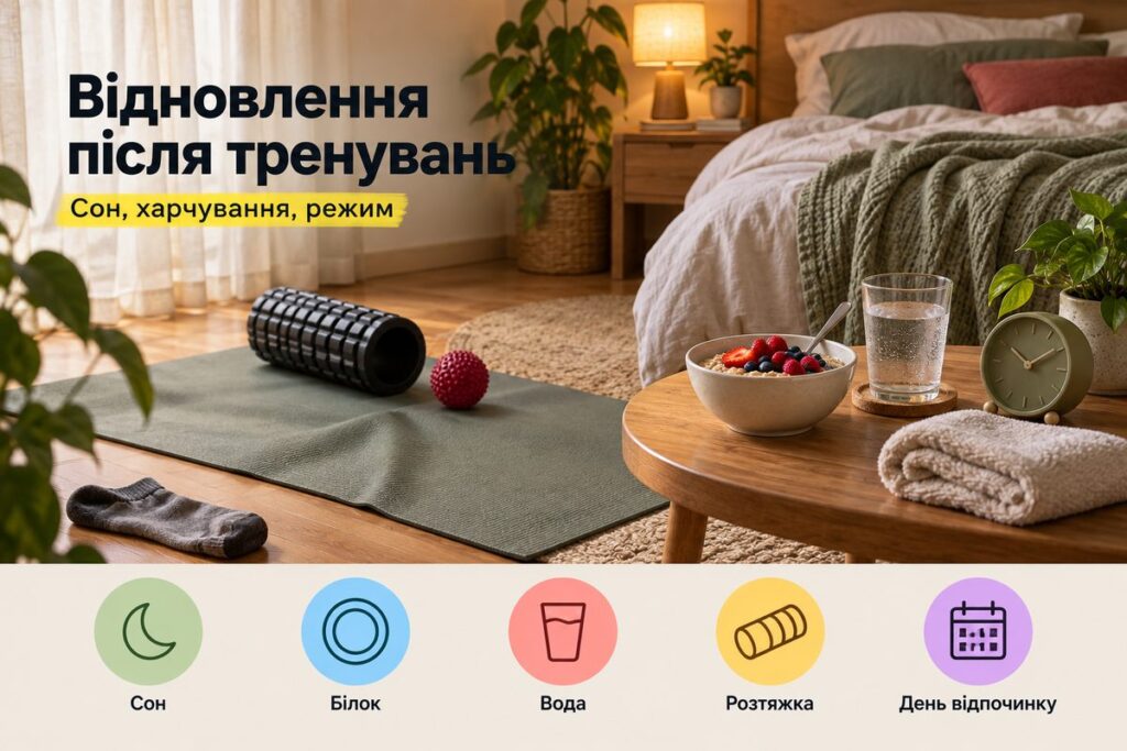 Відновлення після тренувань: сон, харчування, режим - обкладинка статті kiev-city.com.ua