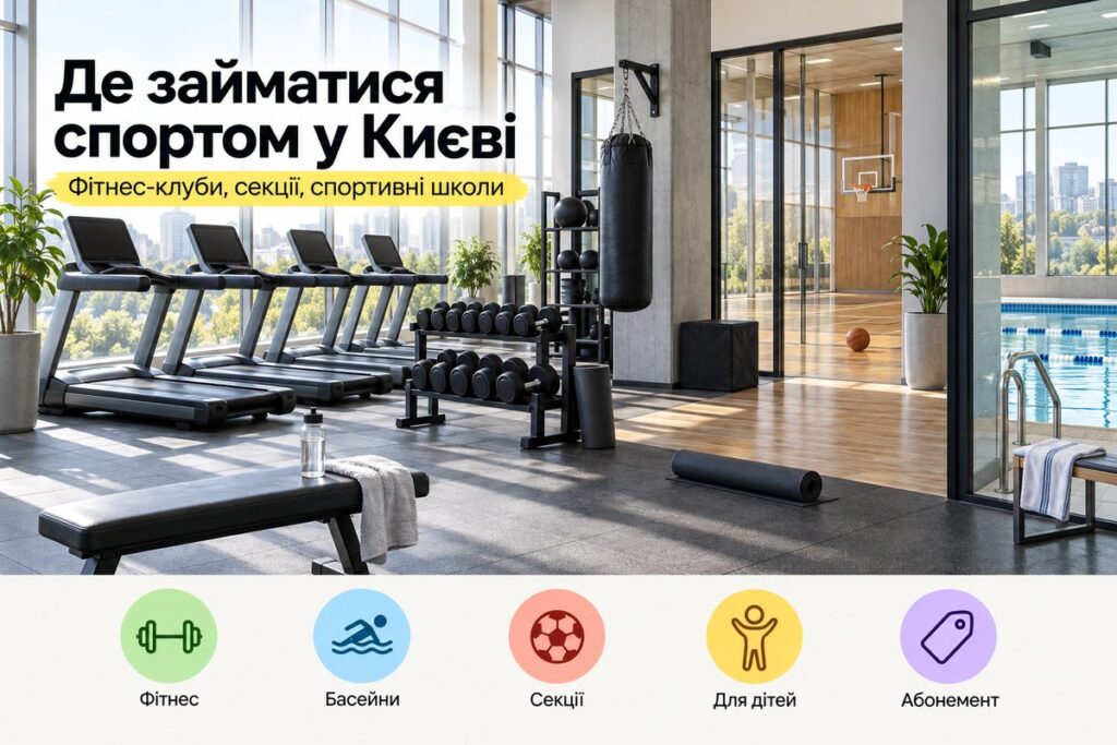 Де займатися спортом у Києві: ТОП-20 фітнес-клубів, секцій та спортивних студій - обкладинка статті kiev-city.com.ua