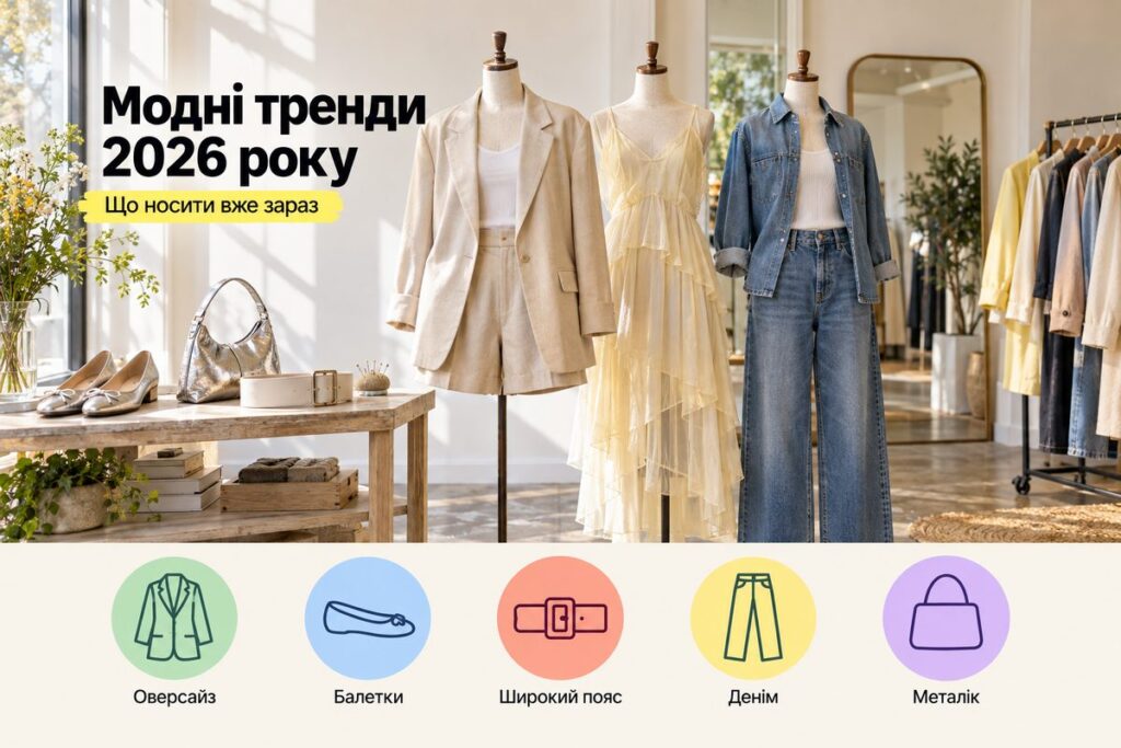 Головні модні тренди 2026 року: що носити вже зараз - обкладинка статті kiev-city.com.ua