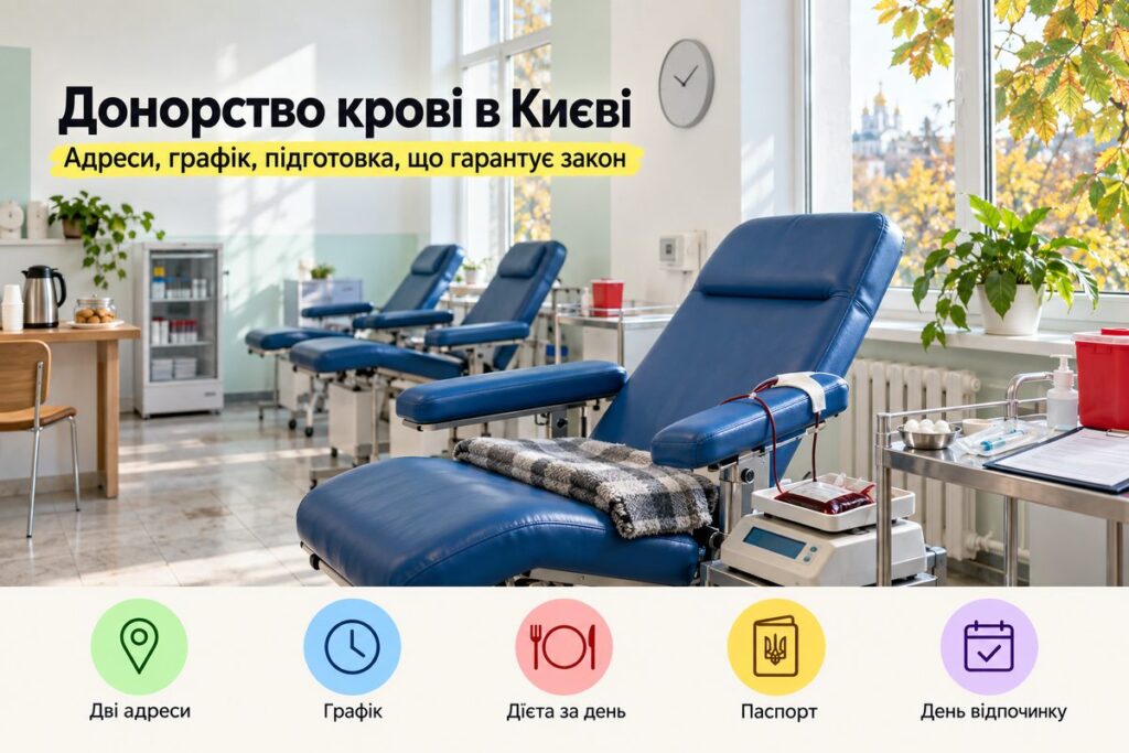 Зала для донорів у центрі крові Києва: обкладинка статті про донорство крові в Києві